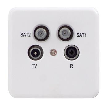 Koncová zásuvka Signal TV/R/2xSAT 2,5 dB krytka + krabička