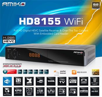 AMIKO HD 8155 WIFI - (S2) (H.265 - HEVC)