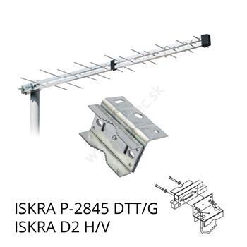 Anténa terestriálna aktívna Iskra P-2845 DTT/G + adaptér D2 H/V