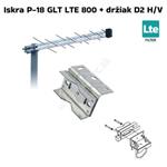 Anténa terestriálna aktívna LTE filter Iskra P-18 GLT LTE800 + adaptér D2 H/V