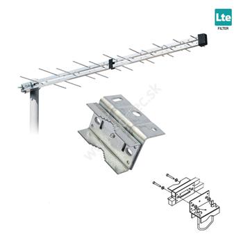 Anténa terestriálna pasívna Iskra P-2845 FLT+adaptér D2 H/V