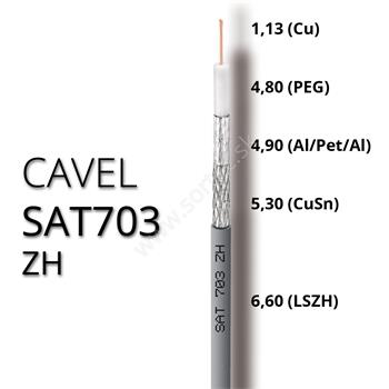 Coaxial cable CAVEL SAT703ZH LSZH 6,6mm ClassB(Dca,s2,d2,a1) 100m
