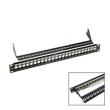 Univerzálny patch panel SOLARIX 24 portov, čierny 1U