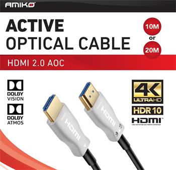 Kábel HDMI - HDMI 2.0 (Active optical cable - AOC) 4k/UHD, 10m