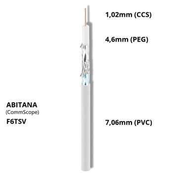 Koaxiálny kábel ABITANA F6TSV, Tri-Shield, CCS, PVC, 305m balenie