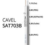 Koaxiálny kábel CAVEL SAT703B, PVC, 6,6mm, biely, 100m balenie