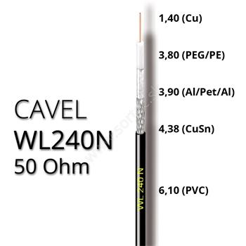 Koaxiálny kábel CAVEL WL240N 50 Ohm 6,10mm 100m