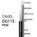 Koaxiálny kábel vonkajší závesný CAVEL DG113 PEM, 6,8mm, predaj na metre