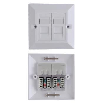 Krytka Lanview s 2x konektormi RJ45 Cat.6 netienená