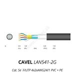 LAN kábel vonkajší CAVEL 541-2G, Cat5e, PVC+PE, F/UTP (FTP), čierny, 100m balenie 
