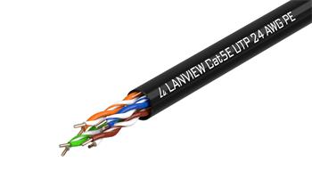 LAN kábel vonkajší Lanview CAT5E U/UTP, PE, cievka 500m