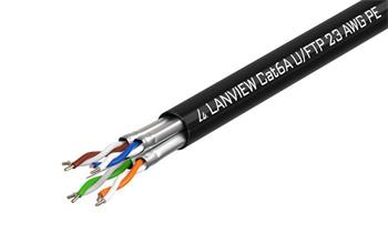 LAN kábel vonkajší Lanview Cat6A, U/FTP, PE, predaj na metre