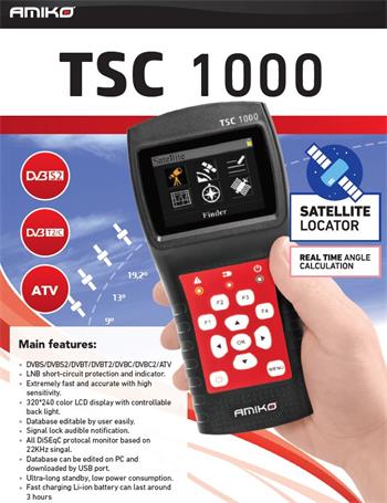 Merací prístroj Amiko TSC-1000 - (S2 + T2/C + ANALOG)