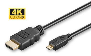 MicroConnect kábel HDMI 2.0 Type A - Micro HDMI Type D, 1m