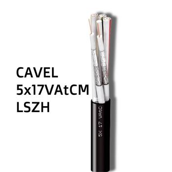 Multi Koaxiálny kábel CAVEL 5x17VAtCM, LSZH, čierny, Class A, predaj na metre