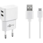 Nabíjačka USB 230 V, 5 V - 2,4 A + kábel USB 2,0 MICRO-B M/M 1m