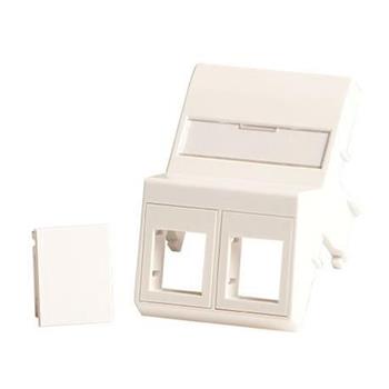 Nastenná krytka, uhlová 2x keystone pre 50x75mm Clickline zásuvku, biela