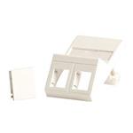 Nástenná krytka, uhlová, 2x keystone pre 50x75mm LK FUGA zásuvku, biela