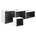 Nástenný rozvádzač RACK 19", 6U, sklo, hĺbka 450mm, biely