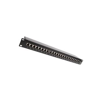 Osadený patch panel SOLARIX Cat5E STP, 24xRJ45, čierny 1U