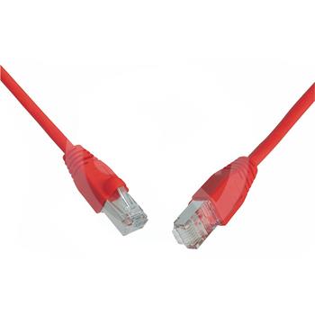 Patch kábel SOLARIX Cat6 S/FTP 0,5m, červený, snag-proof ochrana
