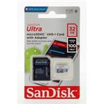 SanDisk ULTRA MicroSDHC 32GB 100 MB/s Class 10 UHS-I + adaptér