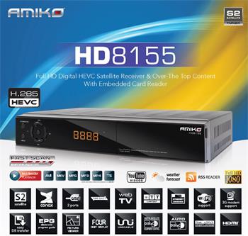 Satelitný prijímač DVB-S/S2 Amiko HD 8155