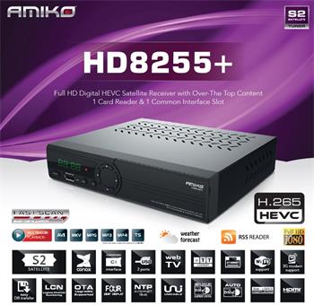 Satelitný prijímač DVB-S/S2 Amiko HD 8255+ CI slot