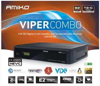 Satelitný prijímač DVB-S2+T2/C AMIKO VIPER COMBO H.265 (E2)